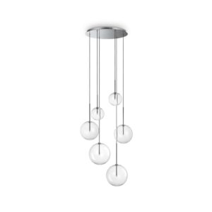 Пендел Ideal Lux Equinoxe SP06 317250 - хромирано тяло и прозрачно стъкло