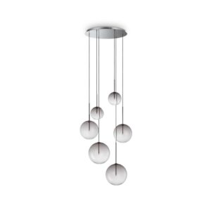 Пендел Ideal Lux Equinoxe SP06 345413 - хромирано тяло и опушено стъкло