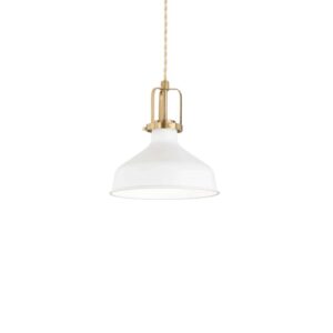 Пендел Ideal Lux Eris-1 SP1 238104 - бял метален абажур със златист държач