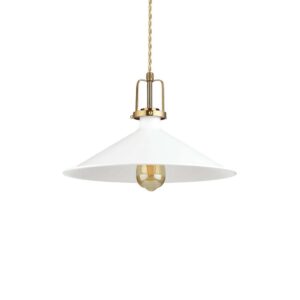 Пендел Ideal Lux Eris-4 SP1 238210 - бял метален абажур със златист държач