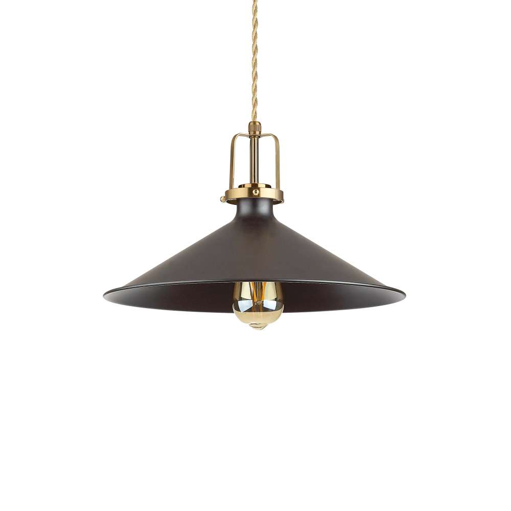 Пендел Ideal Lux Eris-4 SP1 249087 - черен метален абажур със златист държач