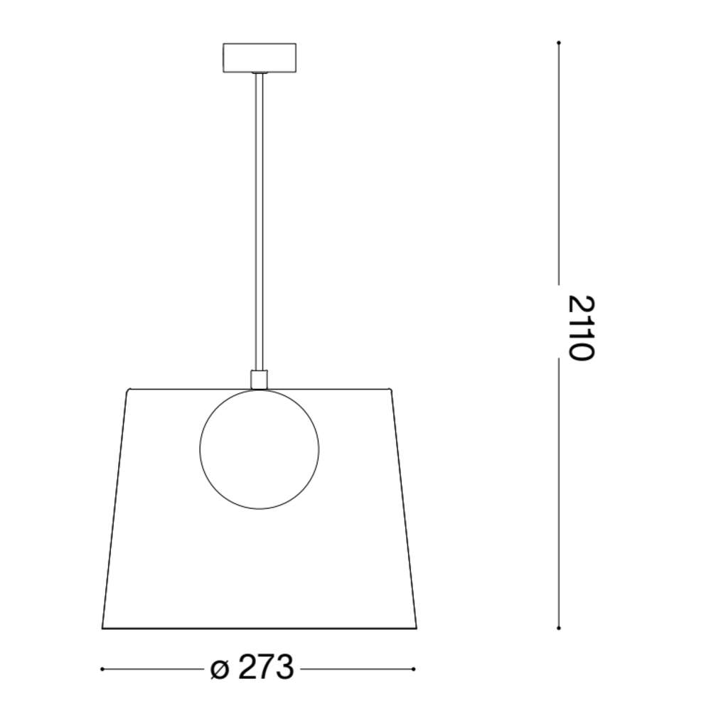 Официална схема с размерите в милиметри на Ideal Lux Fade SP1 271316