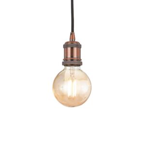 Пендел Ideal Lux Frida SP1 122106 с черен кабел и меден цвят на капачката на фасунгата