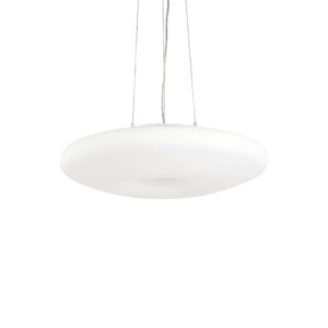 Пендел със стоманени въжета Ideal Lux Glory SP3 D50 019734 с бял стъклен дифузер