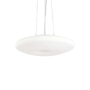 Пендел със стоманени въжета Ideal Lux Glory SP5 D60 019741 с бял стъклен дифузер