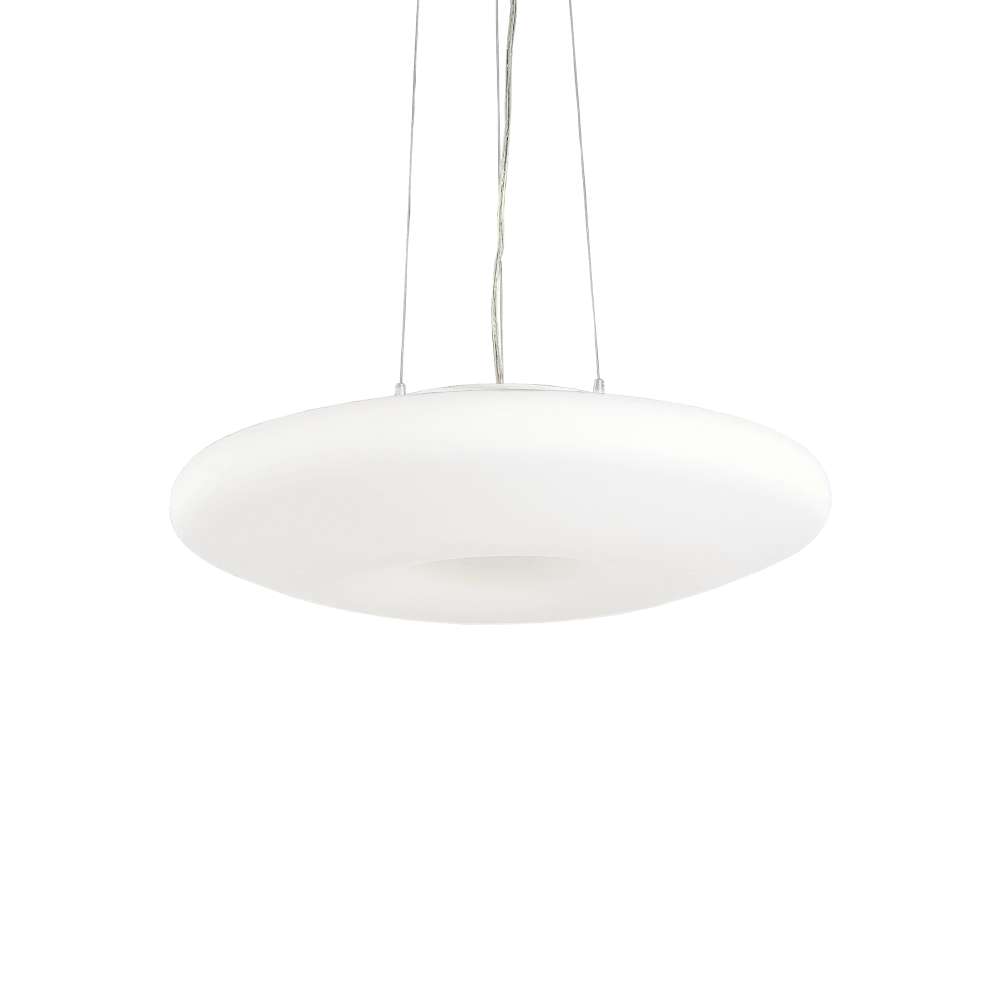 Пендел със стоманени въжета Ideal Lux Glory SP5 D60 019741 с бял стъклен дифузер