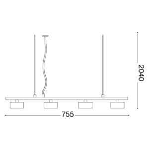 Схема с размери на пендел Ideal Lux Minor Linear SP4 235455