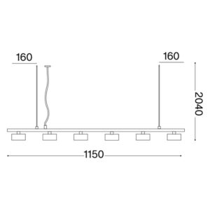 Схема с размери на пендел Ideal Lux Minor Linear SP6 235486