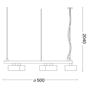 Схема с размери на пендел Ideal Lux Minor Round SP5 235516