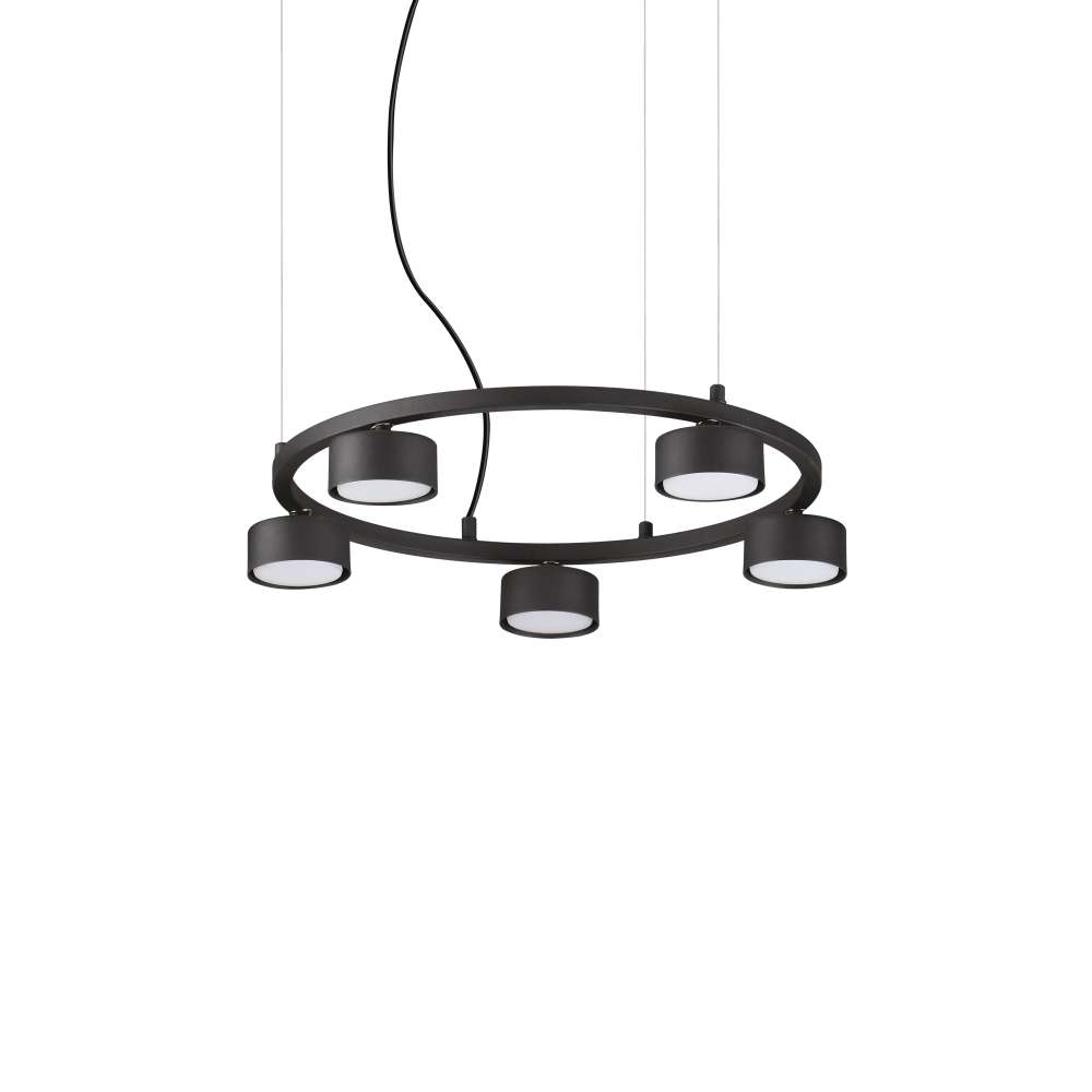 Пендел Ideal Lux Minor Round SP5 235516 5хGX53 Ø50 см черен