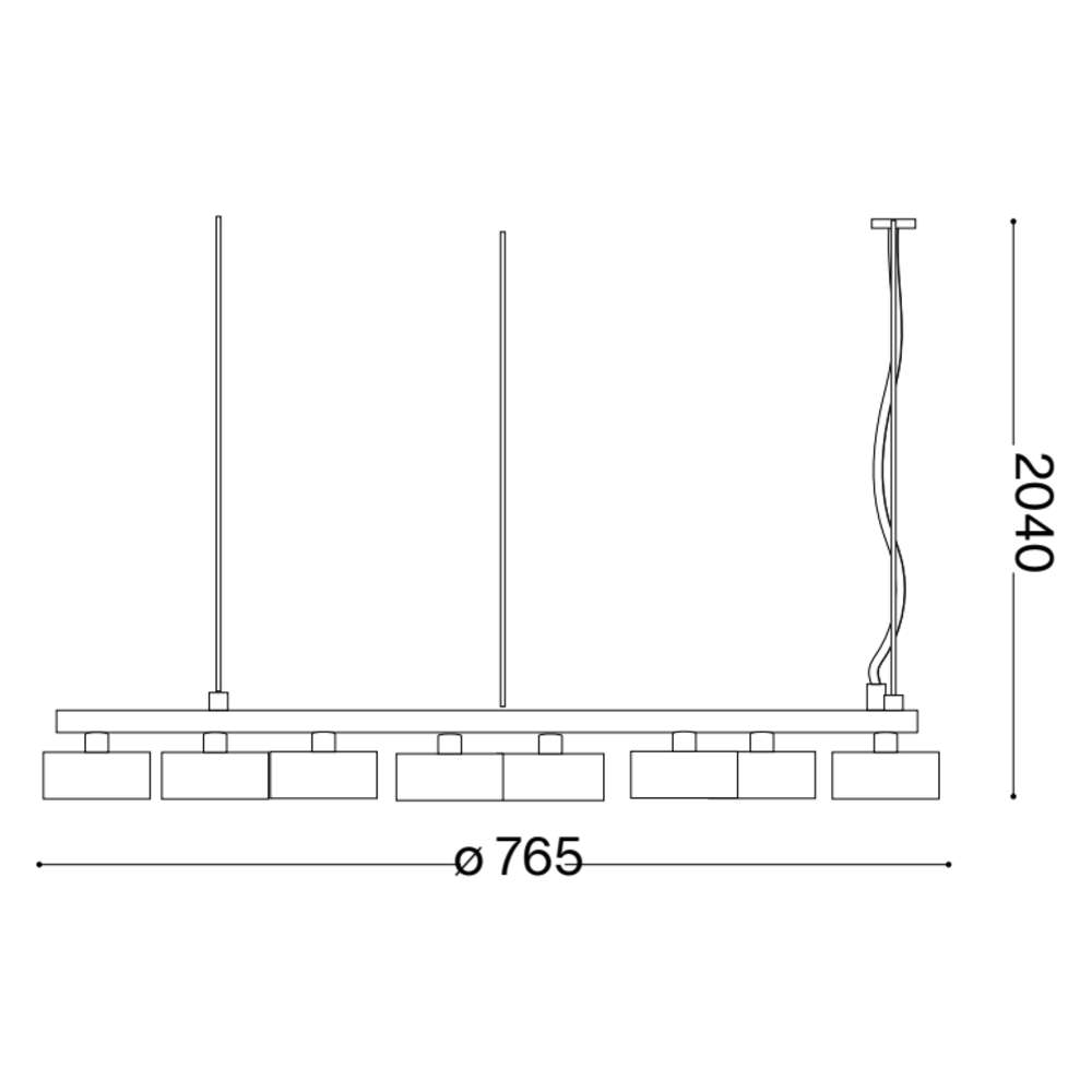 Схема с размери на пендел Ideal Lux Minor Round SP8 235547