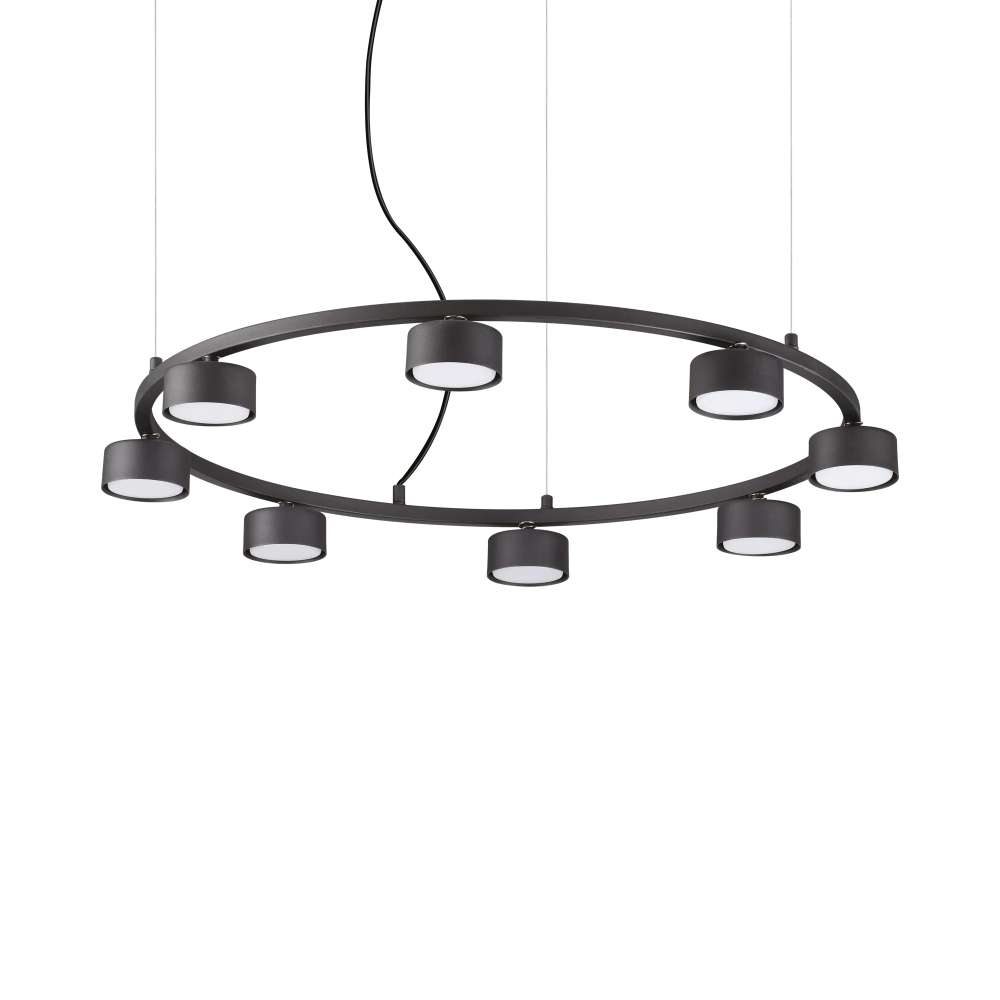 Пендел Ideal Lux Minor Round SP8 235547 8хGX53 Ø76.5 см черен