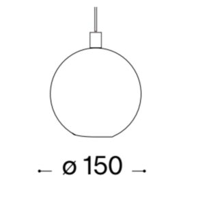 Схема на сферичния абажур на Ideal Lux Mr Jack SP1 Big 231273 с диаметър 150 мм