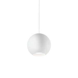 Бял пендел Ideal Lux Mr Jack SP1 Big 231273 със сферичен метален абажур
