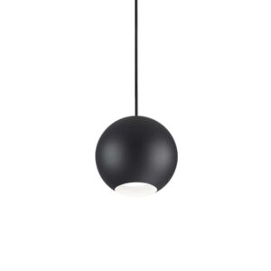 Черен пендел Ideal Lux Mr Jack SP1 Big 231297 със сферичен метален абажур