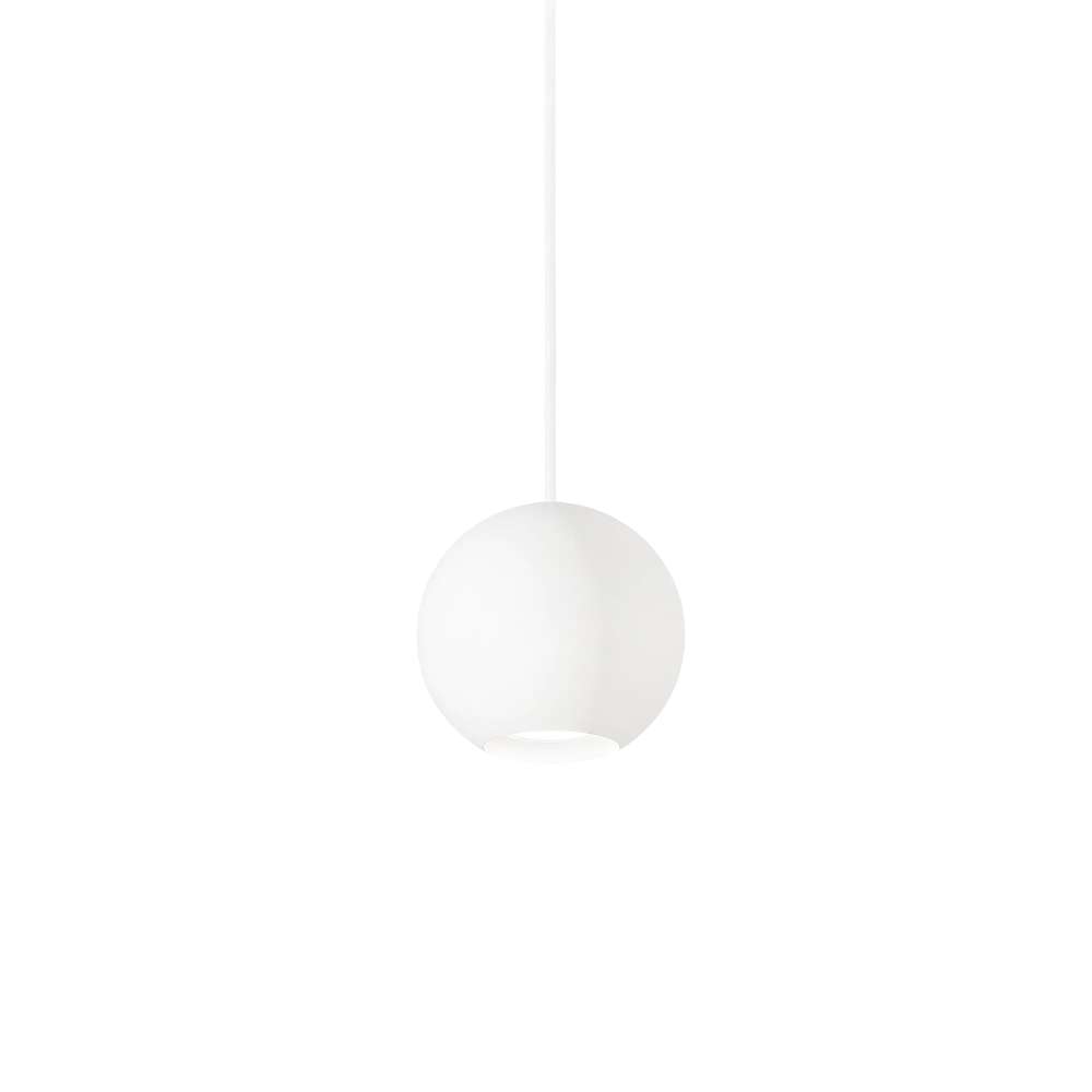 Бял пендел Ideal Lux Mr Jack SP1 Small 231228 със сферичен метален абажур