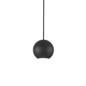 Черен пендел Ideal Lux Mr Jack SP1 Small 231259 със сферичен метален абажур