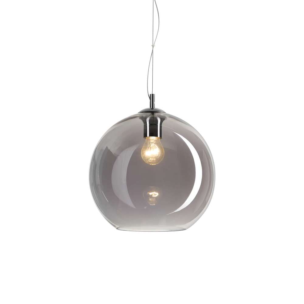 Пендел Ideal Lux Nemo SP1 D20 FUME 250311 с абажур от опушено стъкло Ø20 см