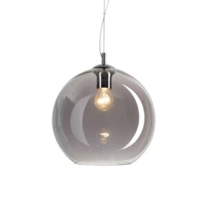 Пендел Ideal Lux Nemo SP1 D40 FUME 094229 с абажур от опушено стъкло Ø40 см