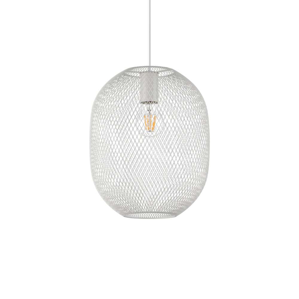 Бял пендел Ideal Lux Net SP1 D24 317274 с метален мрежест абажур