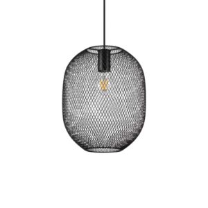 Черен пендел Ideal Lux Net SP1 D24 328119 с метален мрежест абажур