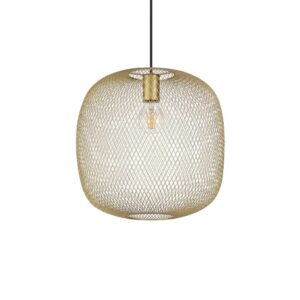 Златист пендел Ideal Lux Net SP1 D34 317281 с метален мрежест абажур