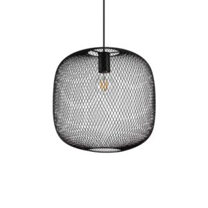 Черен пендел Ideal Lux Net SP1 D34 328126 с метален мрежест абажур