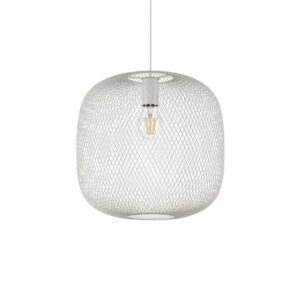 Бял пендел Ideal Lux Net SP1 D34 328133 с метален мрежест абажур