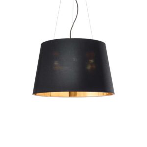 Пендел Ideal Lux Nordik SP6 161662 - черен текстилен абажур със златиста вътрешност