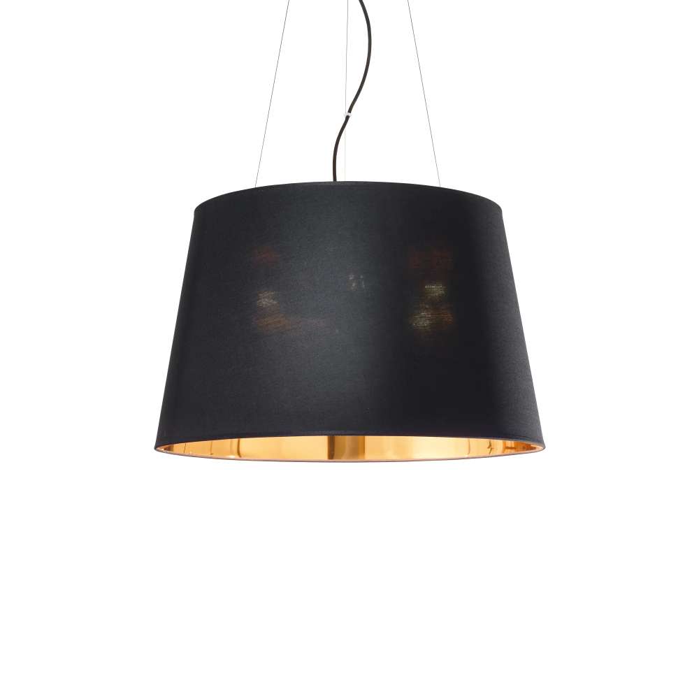 Пендел Ideal Lux Nordik SP6 161662 - черен текстилен абажур със златиста вътрешност
