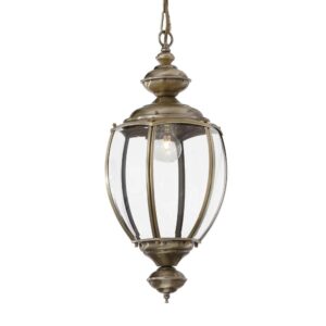 Пендел Ideal Lux Norma SP1 005911 с прозрачно стъкло и месинг на бял фон