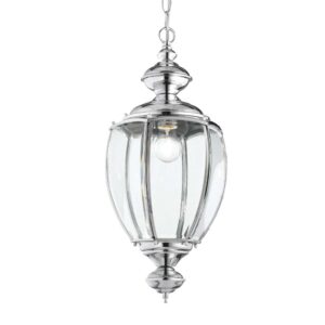 Пендел Ideal Lux Norma SP1 094786 с прозрачно стъкло и хром на бял фон