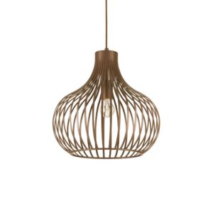 Пендел за трапезария Ideal Lux Onion SP1 D38 205298 с кафяв метален абажур