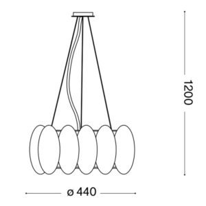 Схема с размери на Ideal Lux Ovalino SP5 074139