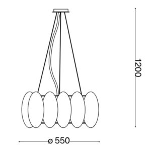 Схема с размери на Ideal Lux Ovalino SP8 090481