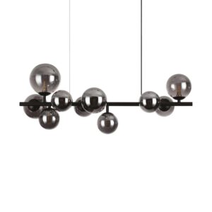 Ideal Lux Perlage SP10 271408 - пендел с опушено стъкло и черен метал, общ изглед
