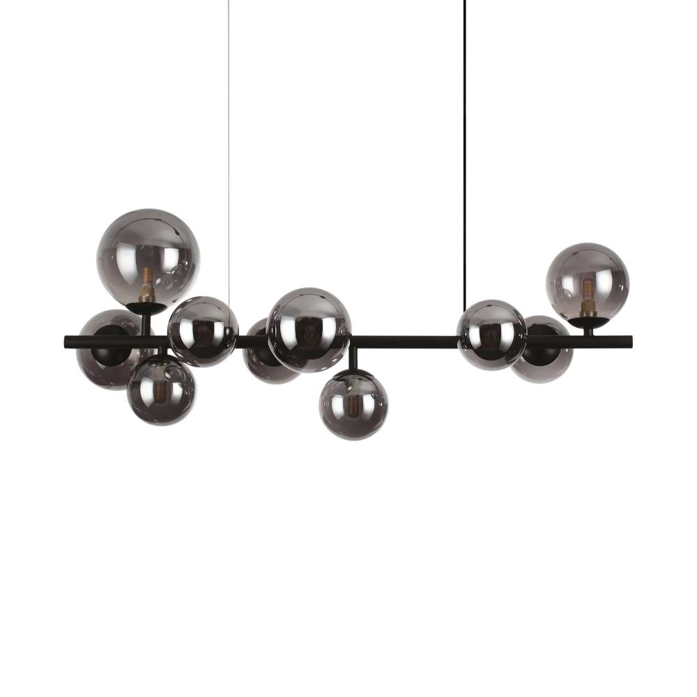 Ideal Lux Perlage SP10 271408 - пендел с опушено стъкло и черен метал, общ изглед