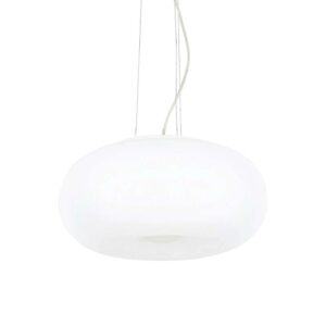 Пендел Ideal Lux Ulisse SP3 D42 095226 с бял стъклен абажур и стоманени въжета