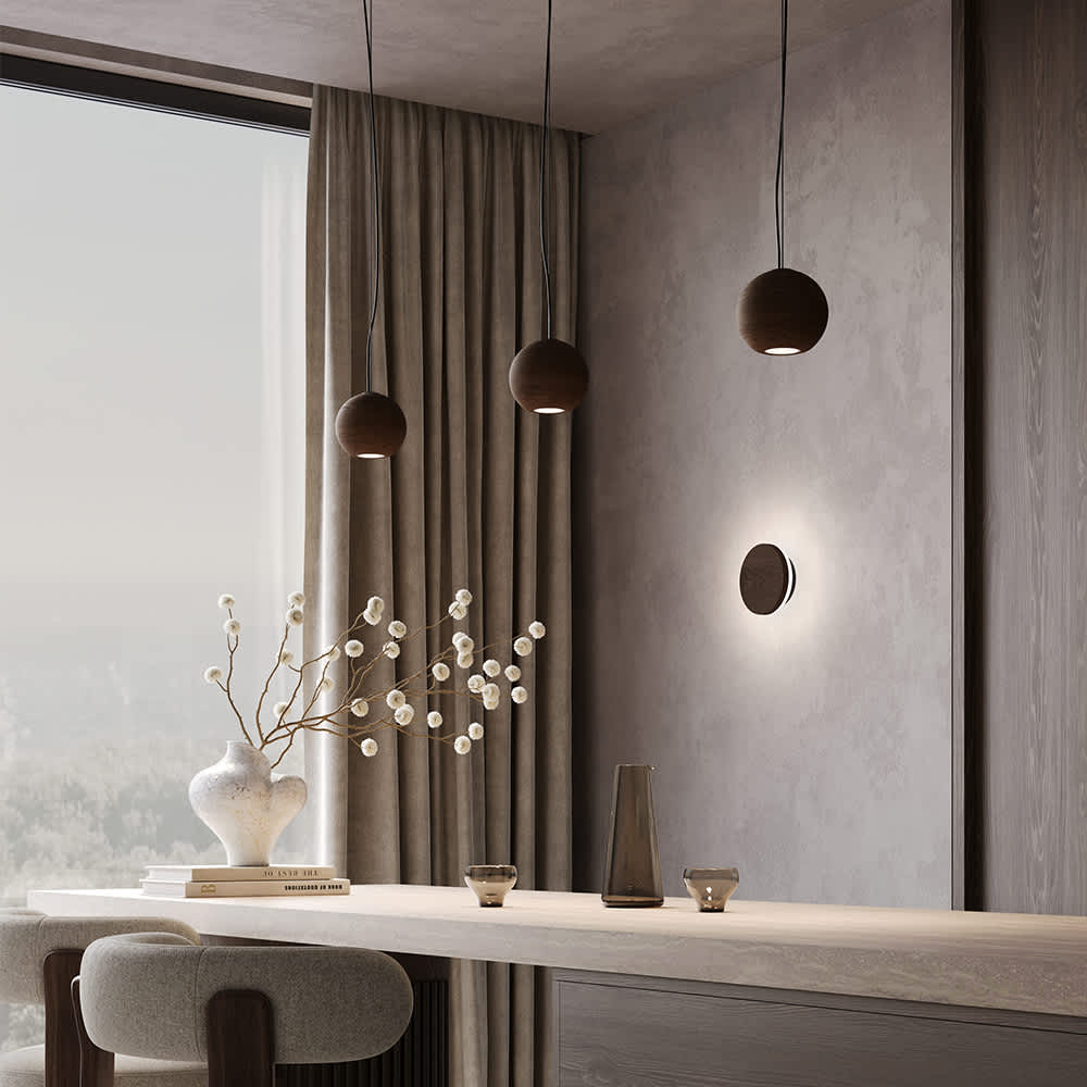 Пендел Maytoni Basic Texture MOD461PL-01BR, интериор с пендели и аплик от серията
