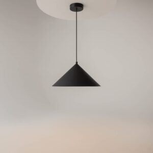 Пендел Maytoni Basic colors MOD167PL-01B с черен конусовиден метален абажур на сив фон
