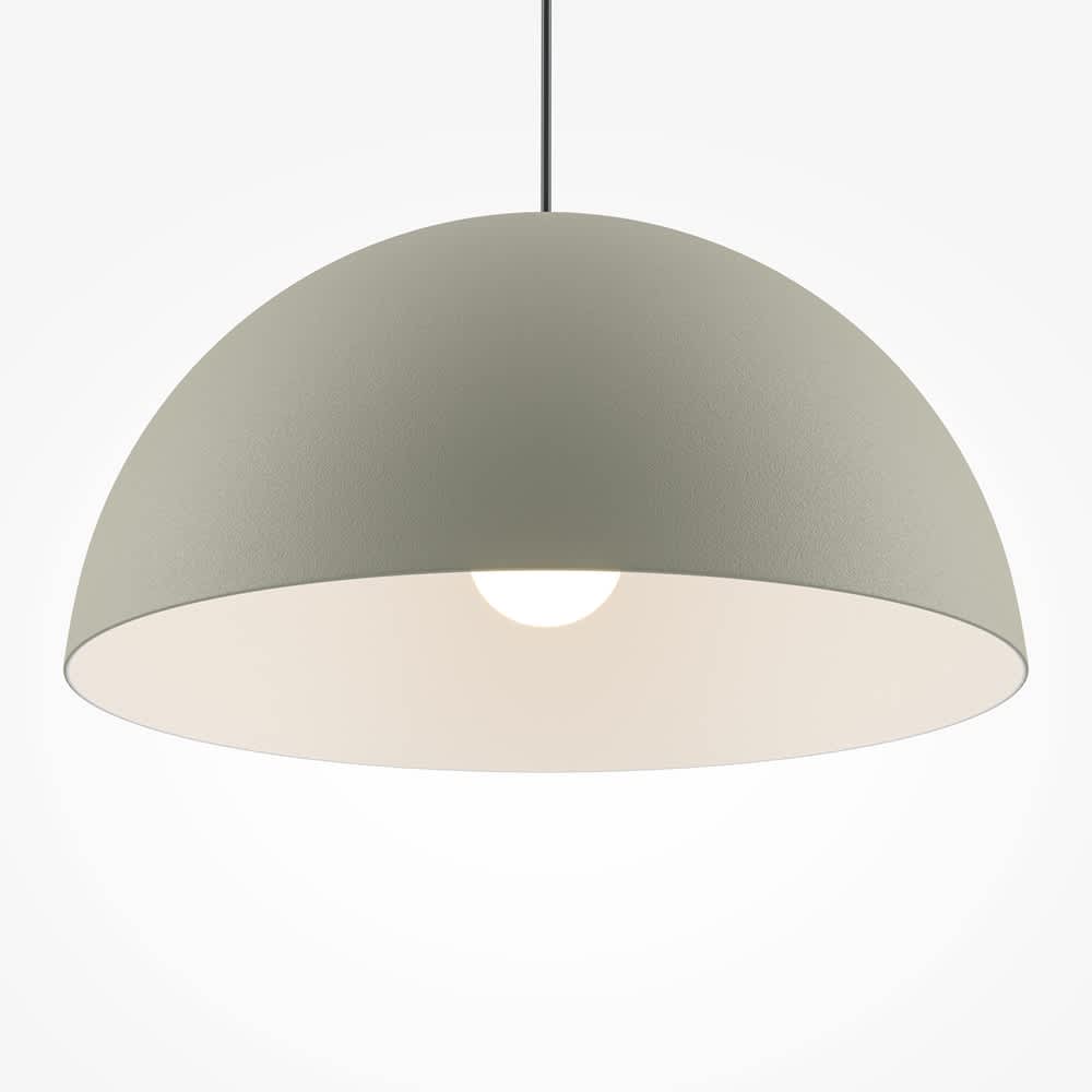 Вътрешната бяла страна на полусферичния абажур в сив цвят на Maytoni Basic colors MOD168PL-01BG