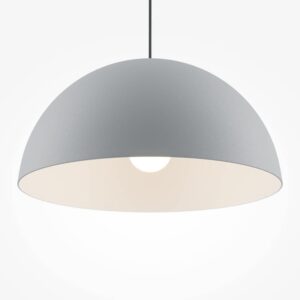 Maytoni Basic colors MOD168PL-01GR - абажур с включена светлина Вътрешната бяла страна на полусферичния абажур в сив цвят на Maytoni Basic colors MOD168PL-01GR