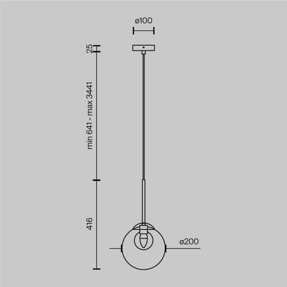 Maytoni Basic form MOD521PL-01G3 - схема с размери