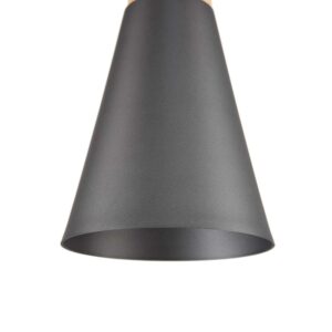 Maytoni Bicones P359-PL-140-C - детайл на дървения елемент и металния абажур