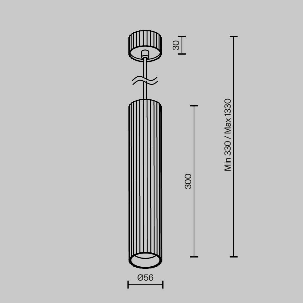 Пендел Maytoni Calipso C106PL-01-GU10-BG, схема с размери
