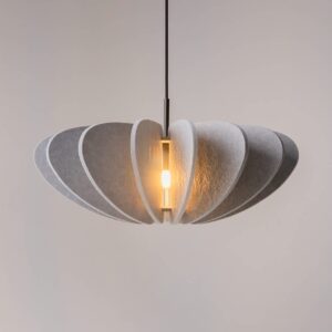 Пендел Maytoni Cambio MOD398PL-01GR1 с сив абажур от филц и черно тяло на сив фон