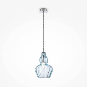 Maytoni Eustoma MOD238-PL-01-BL в цял ръст със стъклен абажур, усукан кабел и таванна розетка