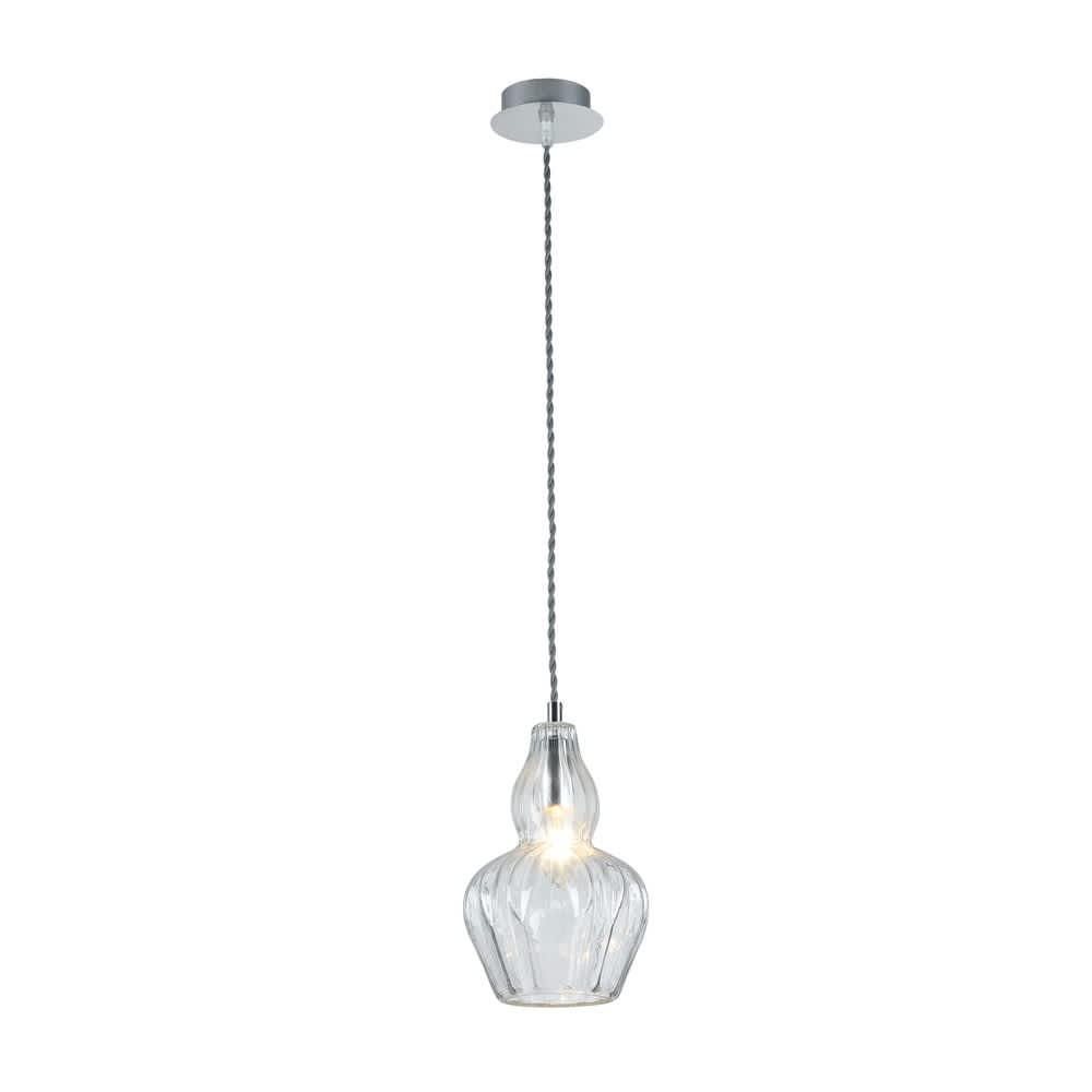 Maytoni Eustoma MOD238-PL-01-TR в цял ръст със стъклен абажур, усукан кабел и таванна розетка
