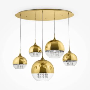 Maytoni Fermi P140-PL-170-5-G - петте сферични плафона от друг ъгъл