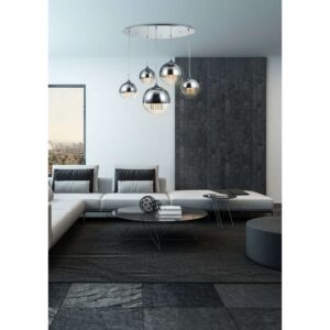 Maytoni Fermi P140-PL-170-5-N - пенделът с пет светлини в цвят никел в интериор